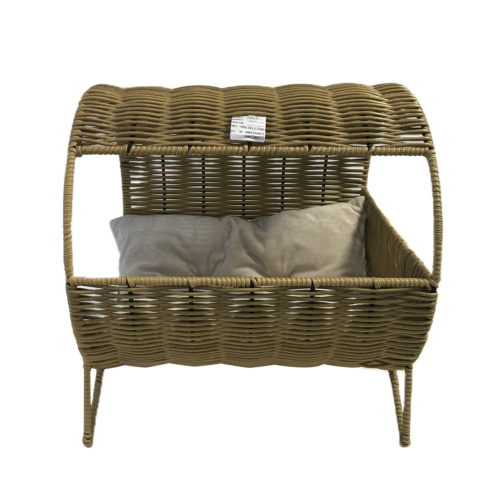 Oehid PE Rattan Wicker Cat Bed, Washable Cat House with Removable Soft Mat, Pet House for Small Dog Cat, All Season Use