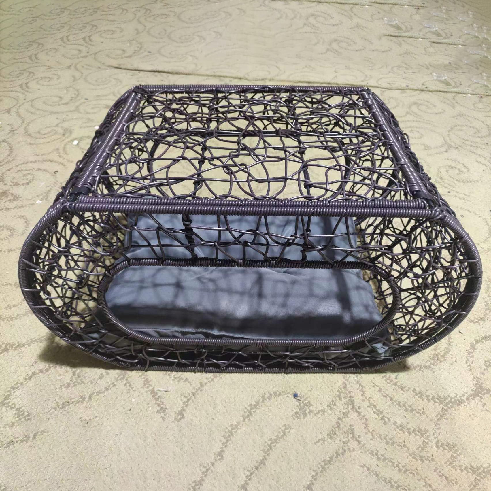 Oehid Rattan Cat Bed Stackable Cat Condo Friendly Front/Rear Entry House