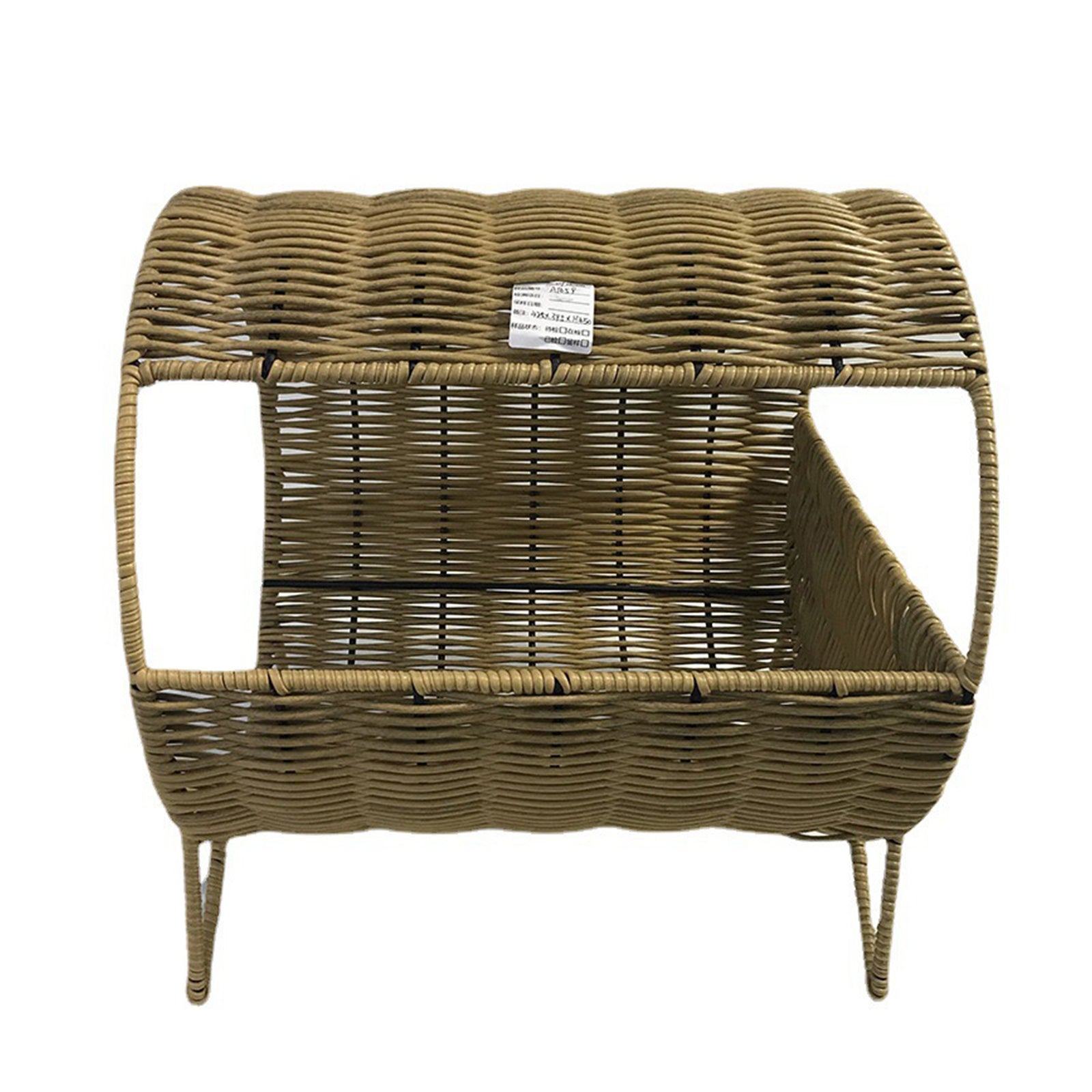 Oehid PE Rattan Wicker Cat Bed, Washable Cat House with Removable Soft Mat, Pet House for Small Dog Cat, All Season Use