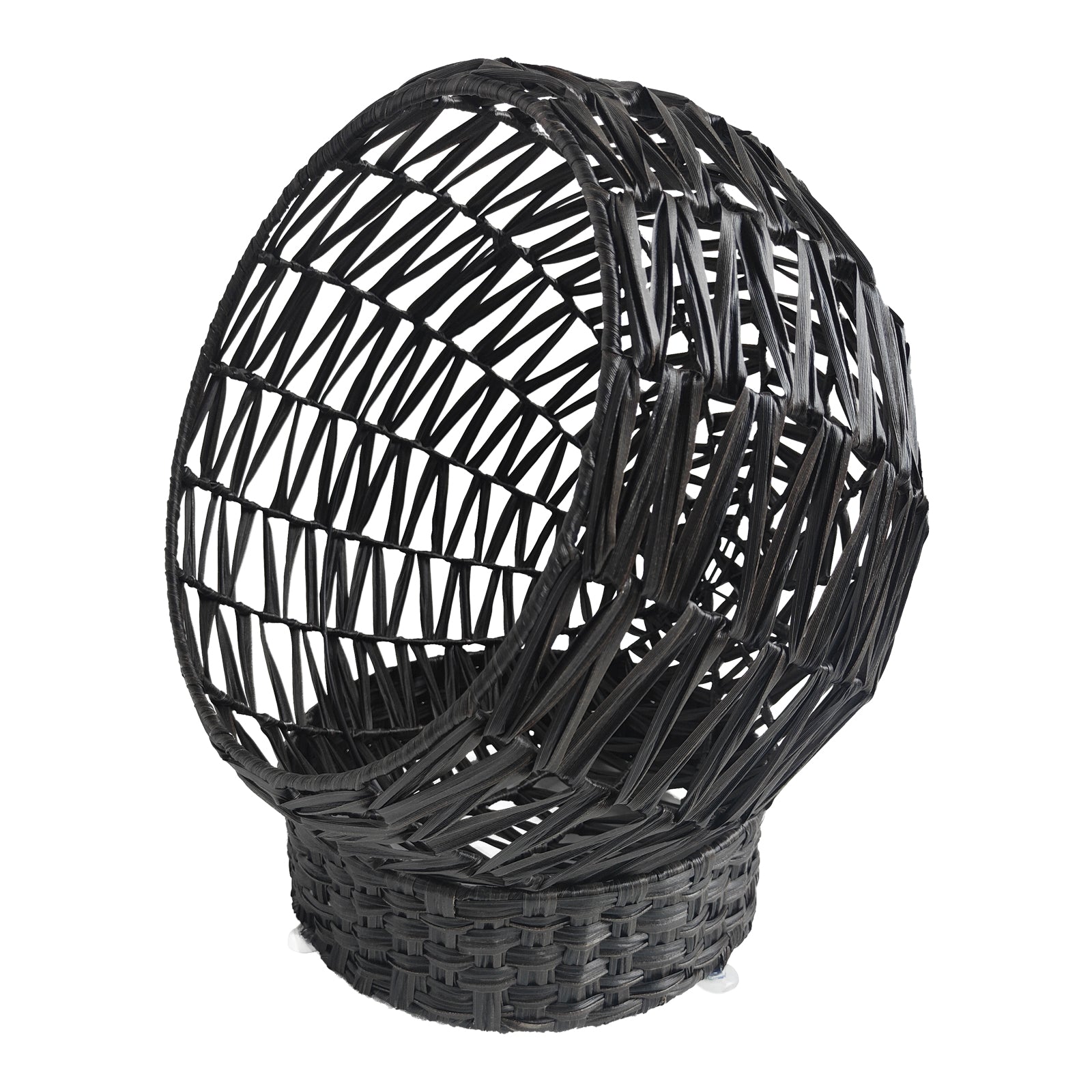 Oehid Rattan Cat Bed Semi-Closed round Cat Net with Removable Cushion