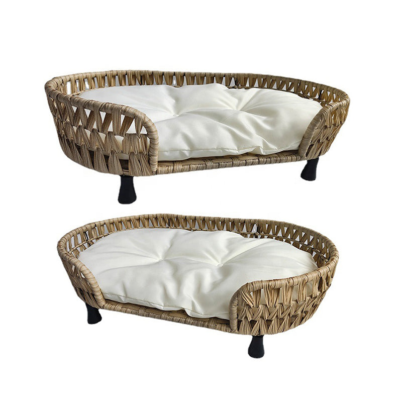 Oehid Creative Co-Op Rattan Cushion Dog Cat Bed