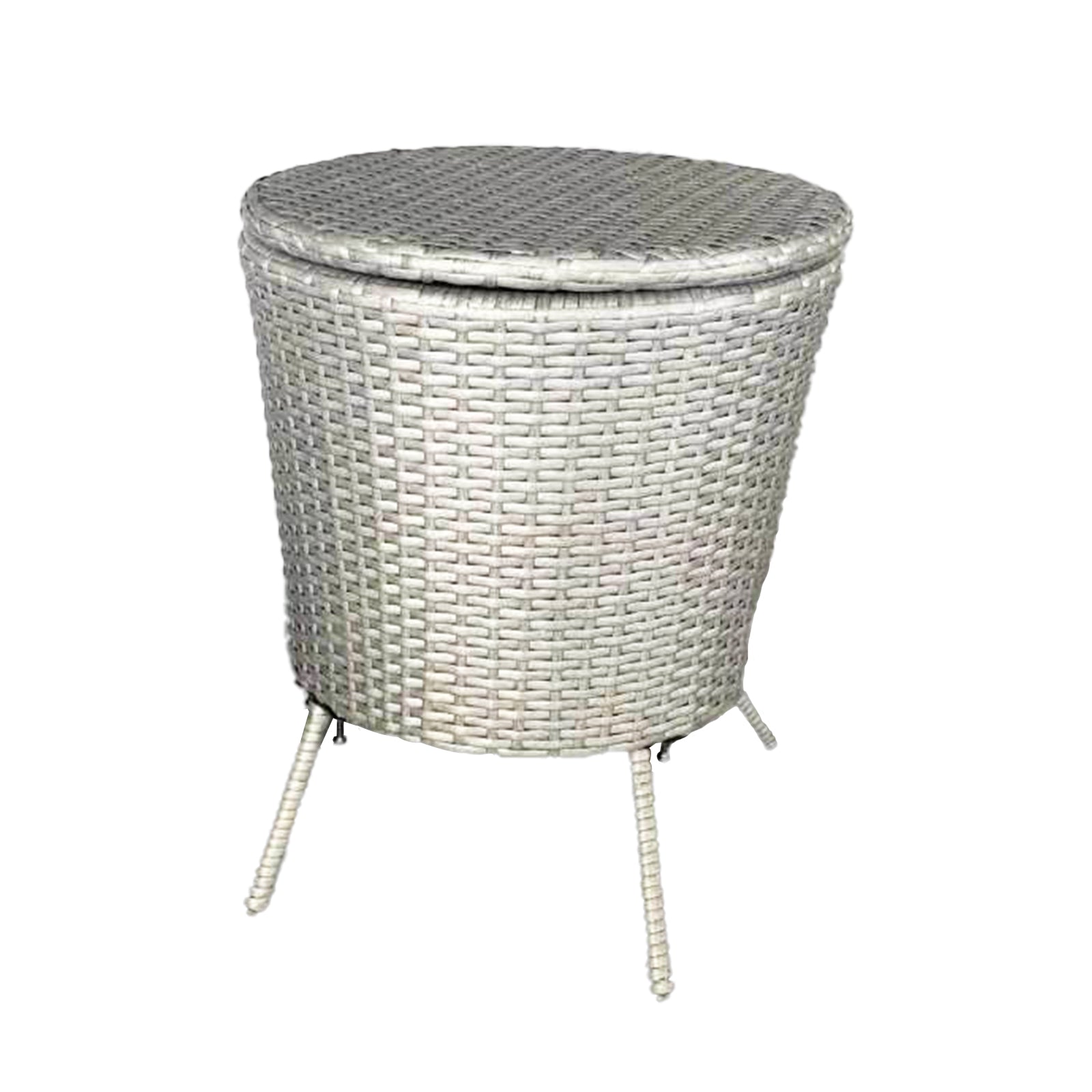 Oehid Outdoor Patio Ice Cooler Table Adjustable Height Rattan Wicker Bar Table Ice Bucket