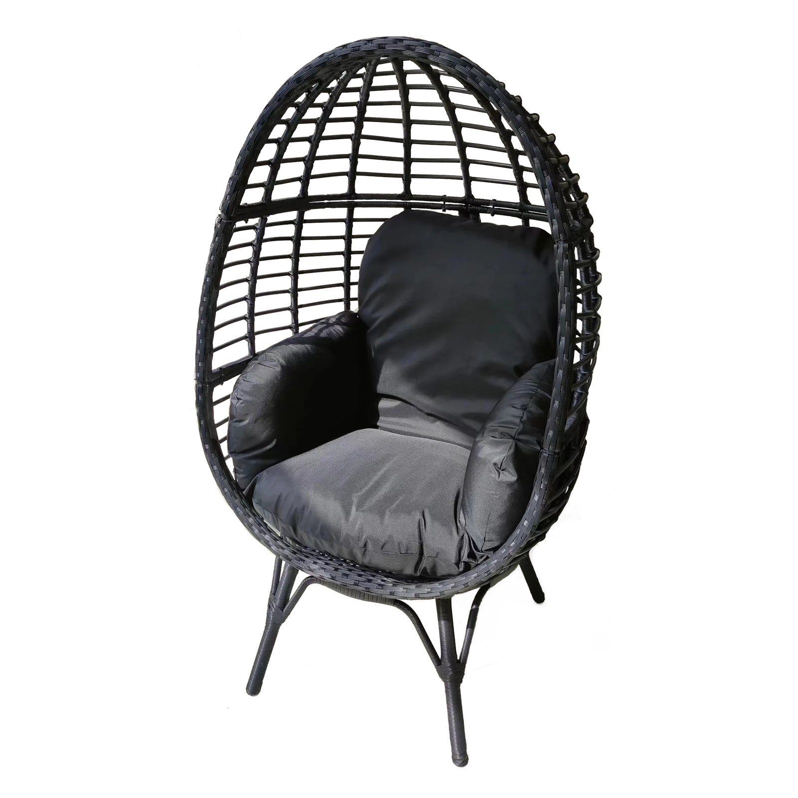 Oehid Outdoor Rattan Egg Chair with Cushion Homes & Gardens Wicker Lounge Chair