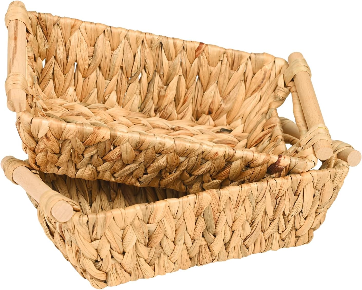 OEHID Wicker Storage Basket with Handles 2 Pack