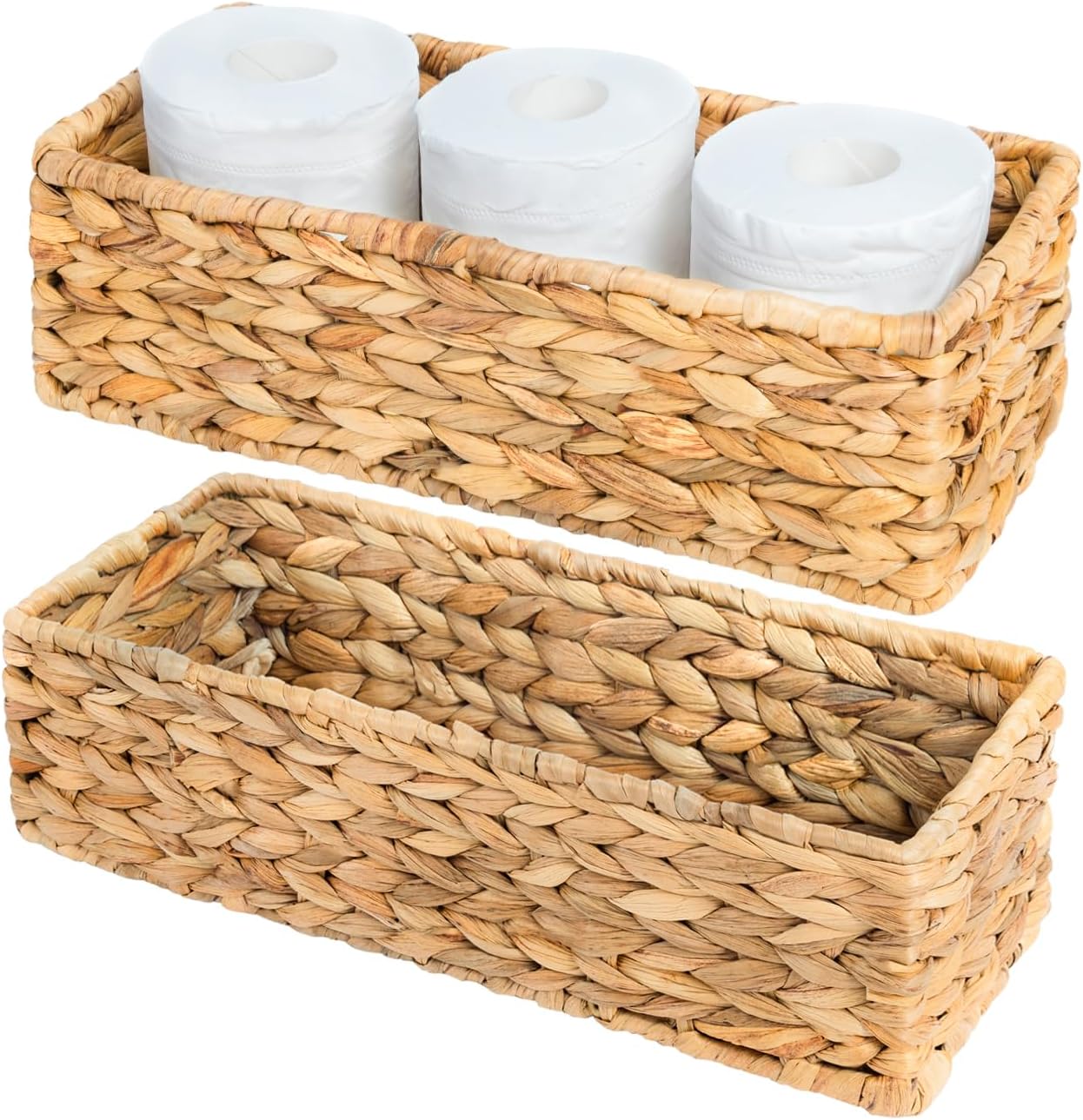 OEHID Wicker Storage Basket Toilet Tank Baskets 2/4 Pack