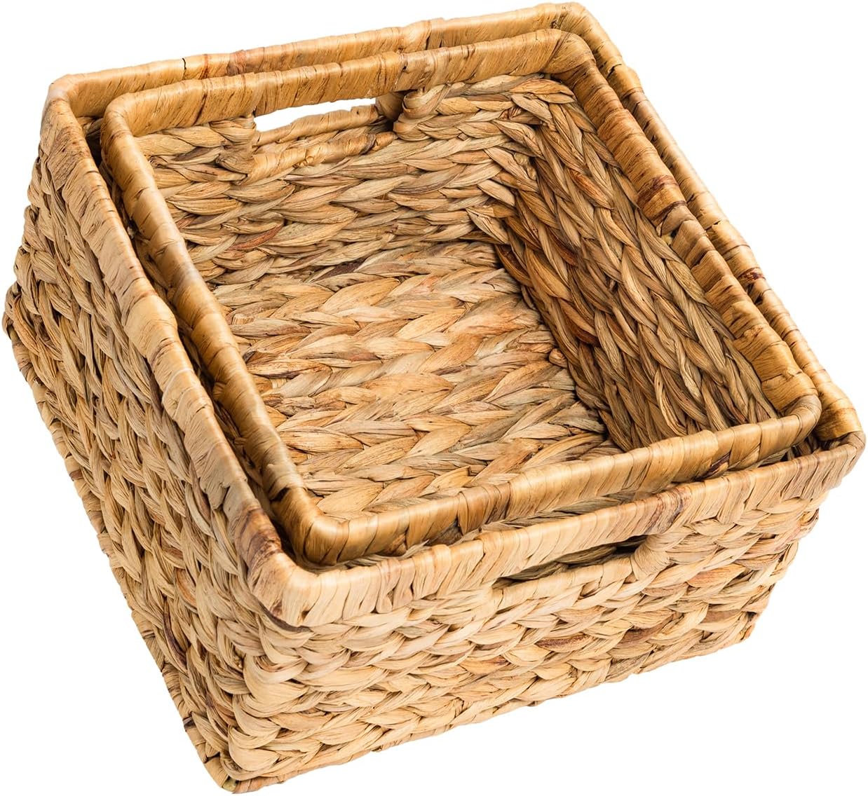 Oehid 2 Peices Water Gourd Storage Basket, Decorative Wicker Basket