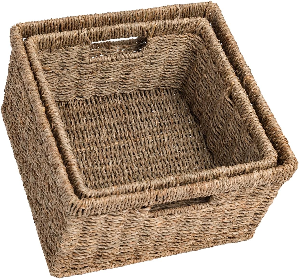 Oehid 2 Peices Water Gourd Storage Basket, Decorative Wicker Basket