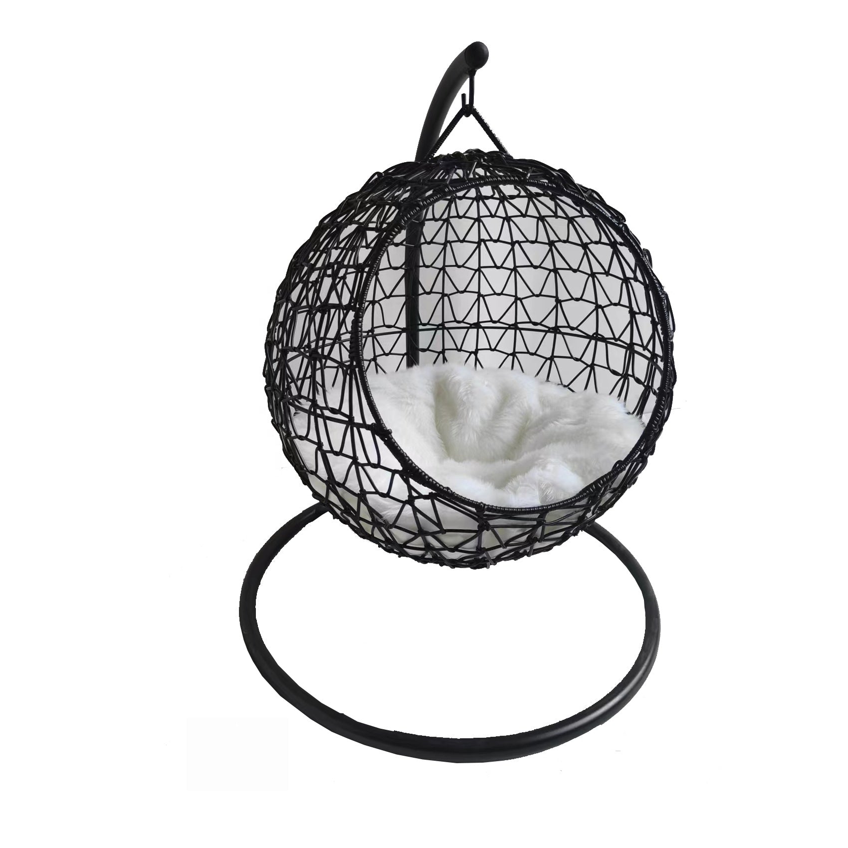 Oehid Cat Swinging Hammock Elevated Cat Swing Bed Handmade Rattan Cat Hanging Nest