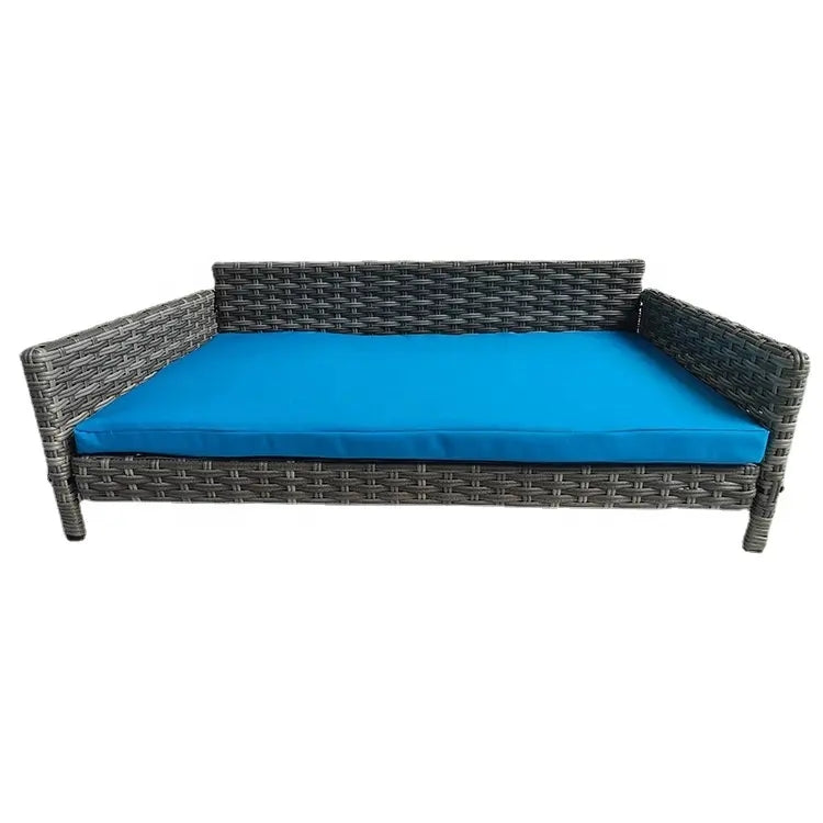 Oehid PE Rattan Dog Sofa Bed Memory Foam Cushion Pet Bed