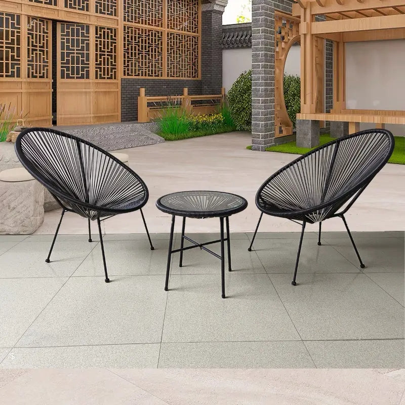 Oehid Outdoor Rattan Furniture Round Garden Table And Chair Set Acapulco Chair Set