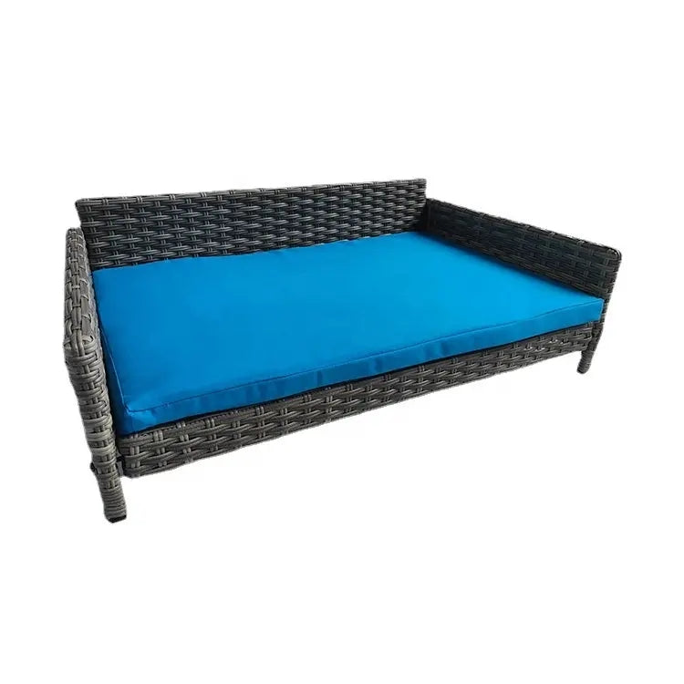 Oehid PE Rattan Dog Sofa Bed Memory Foam Cushion Pet Bed