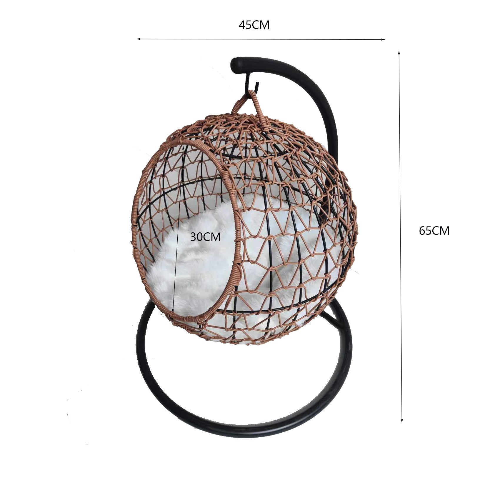 Oehid Cat Swinging Hammock Elevated Cat Swing Bed Handmade Rattan Cat Hanging Nest