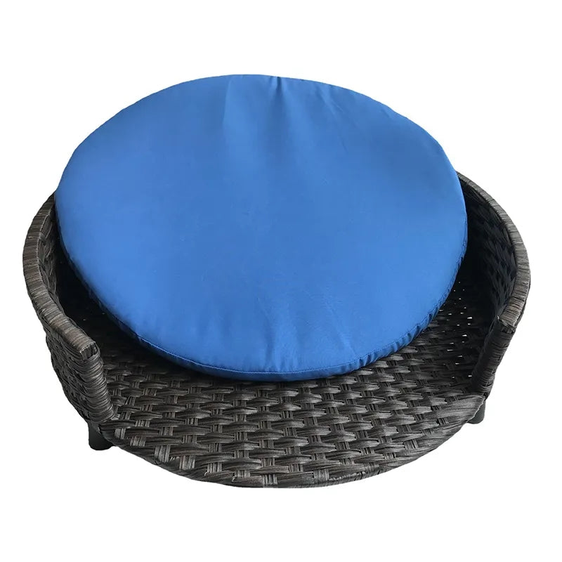 Oehid Rattan Dog Bed Pet Memory Foam Bed Mat Round Donut Pet Nest