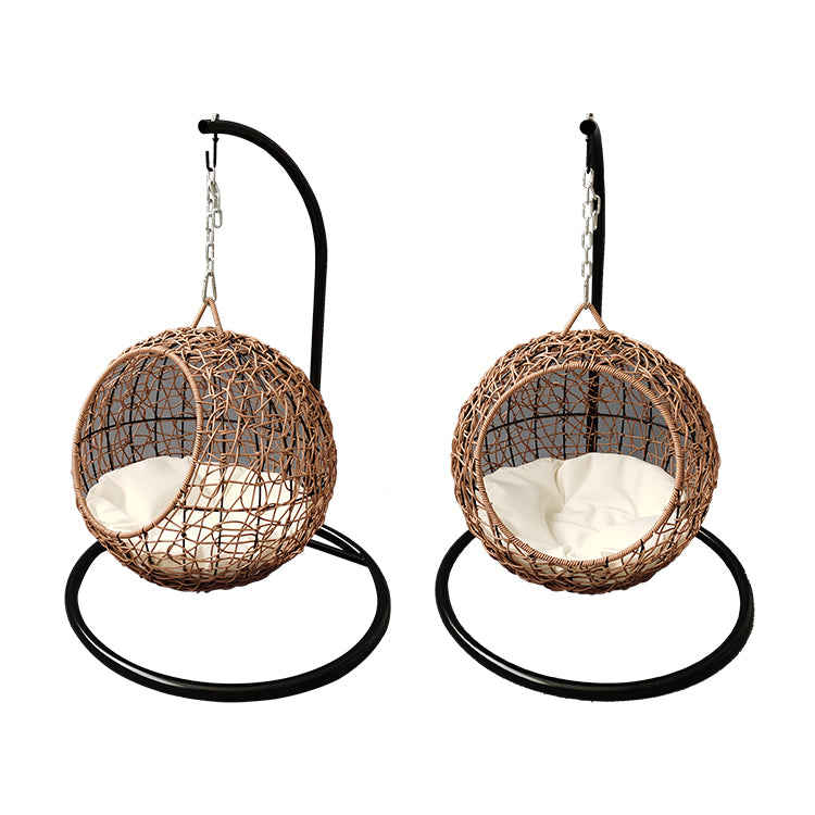 Oehid Cat Swinging Hammock Elevated Cat Swing Bed Handmade Rattan Cat Hanging Nest