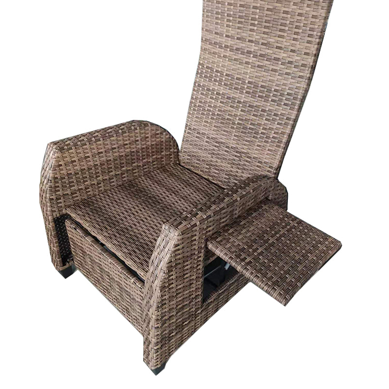 Oehid Adjustable Rattan Lounger Sofa Outdoor Patio Wicker Cushioned Chaise Lounge Chair