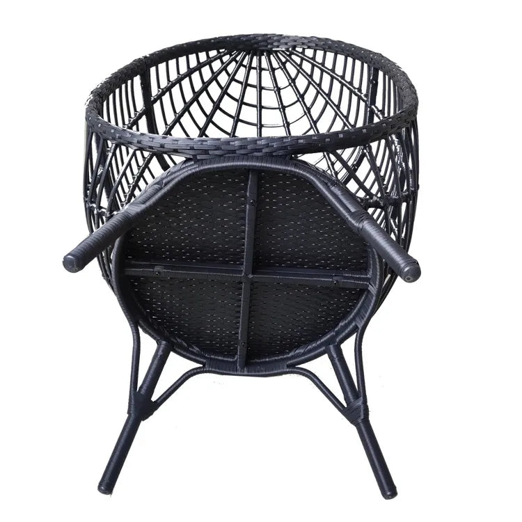 Oehid Outdoor Rattan Egg Chair with Cushion Homes & Gardens Wicker Lounge Chair