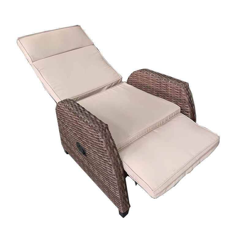 Oehid Adjustable Rattan Lounger Sofa Outdoor Patio Wicker Cushioned Chaise Lounge Chair