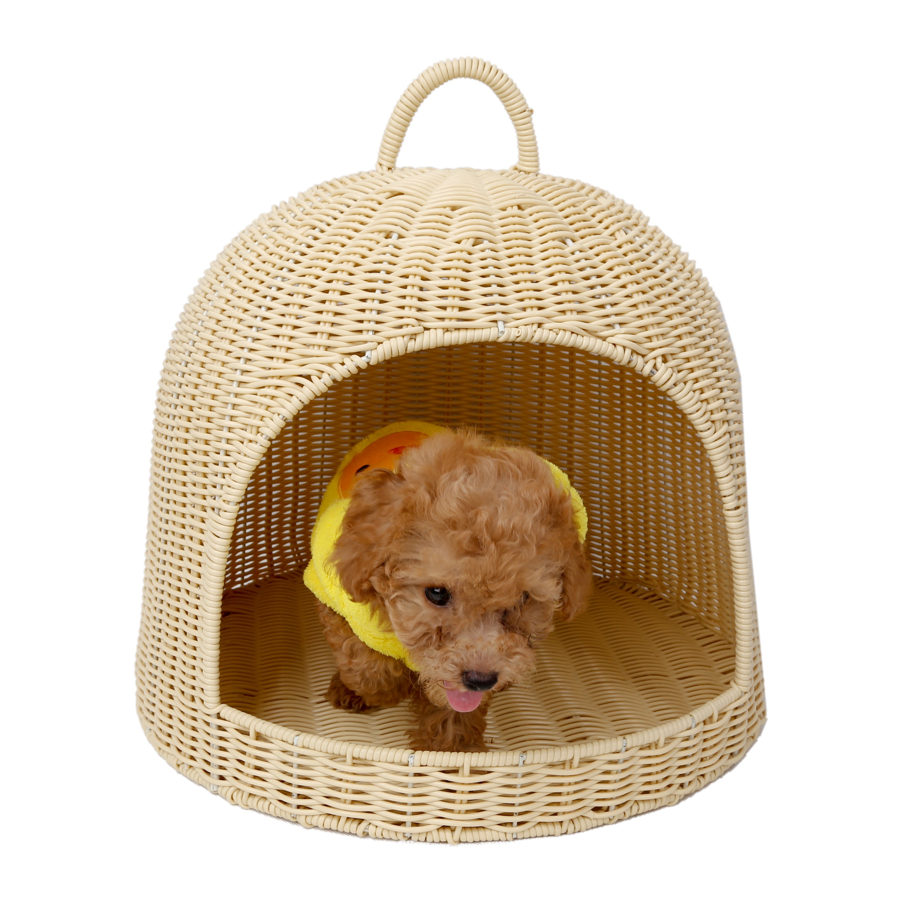 Oehid Rattan Cats Dogs Nest Wicker Weave Hanging Basket Indoor Pet Beds