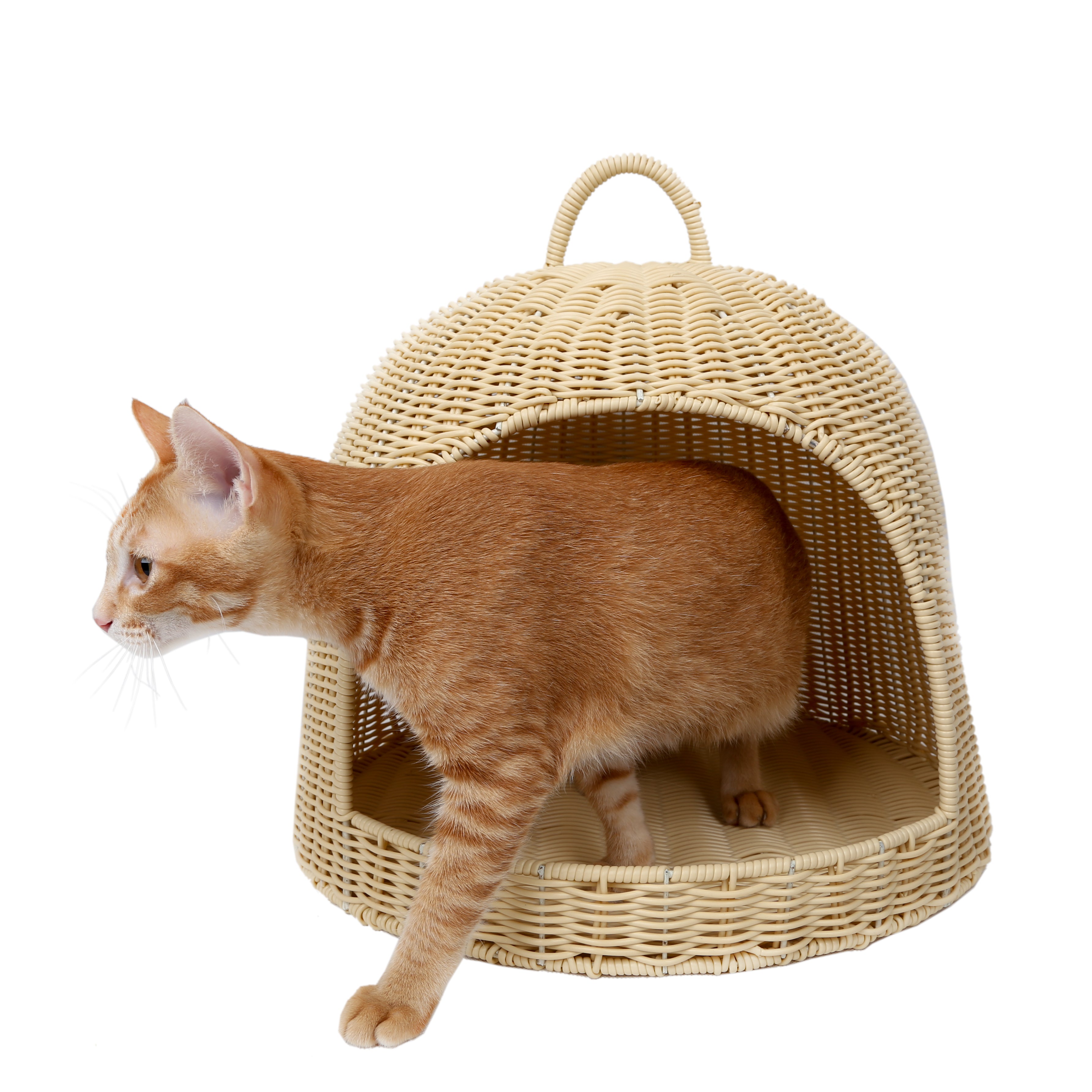 Oehid Rattan Cats Dogs Nest Wicker Weave Hanging Basket Indoor Pet Beds