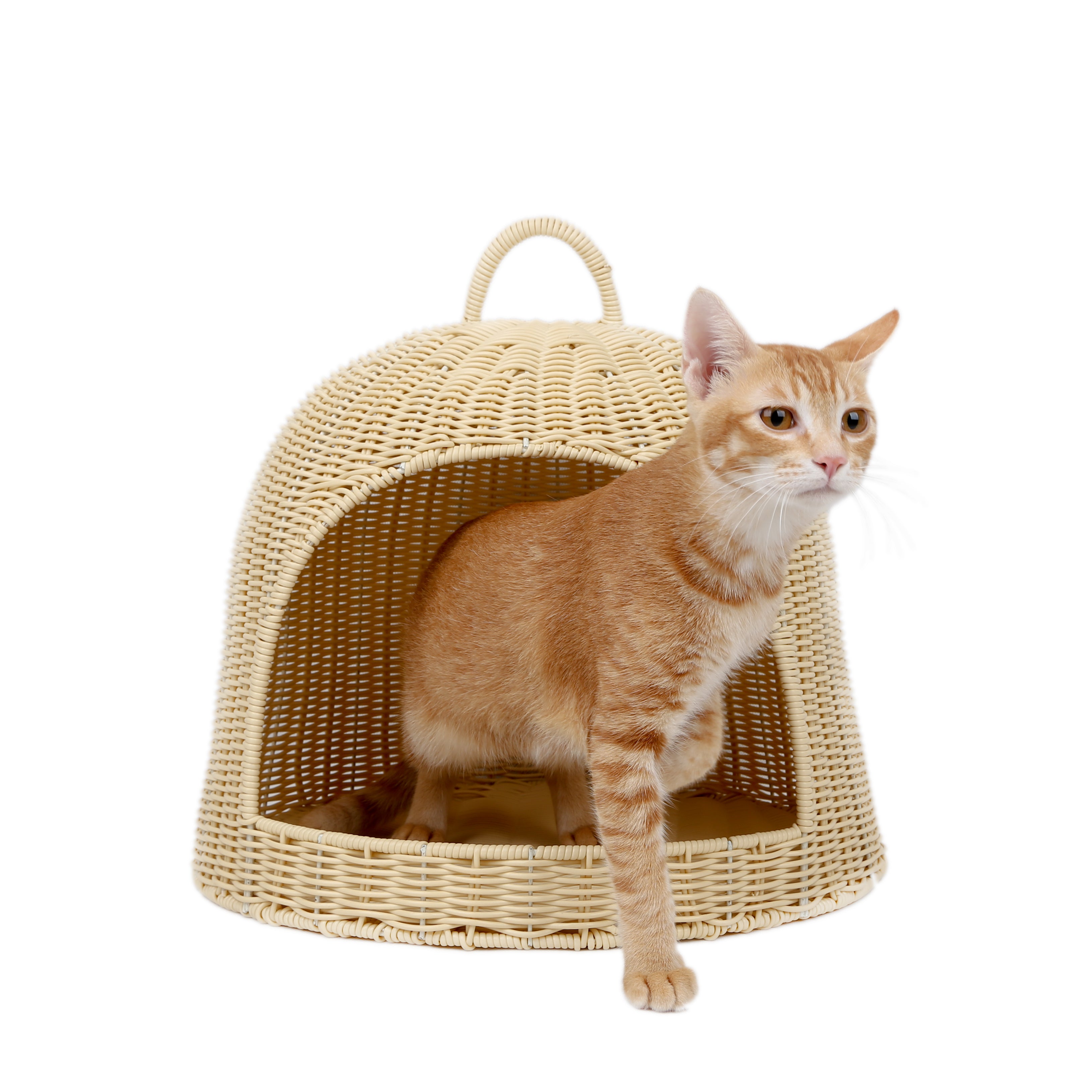 Oehid Rattan Cats Dogs Nest Wicker Weave Hanging Basket Indoor Pet Beds