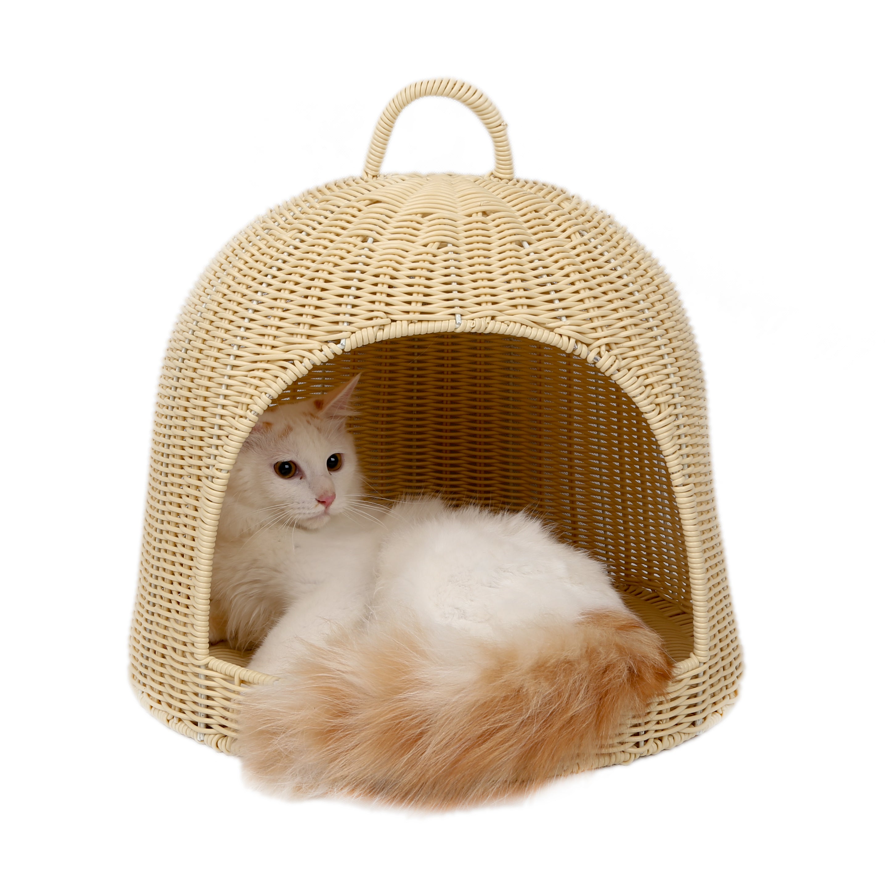 Oehid Rattan Cats Dogs Nest Wicker Weave Hanging Basket Indoor Pet Beds