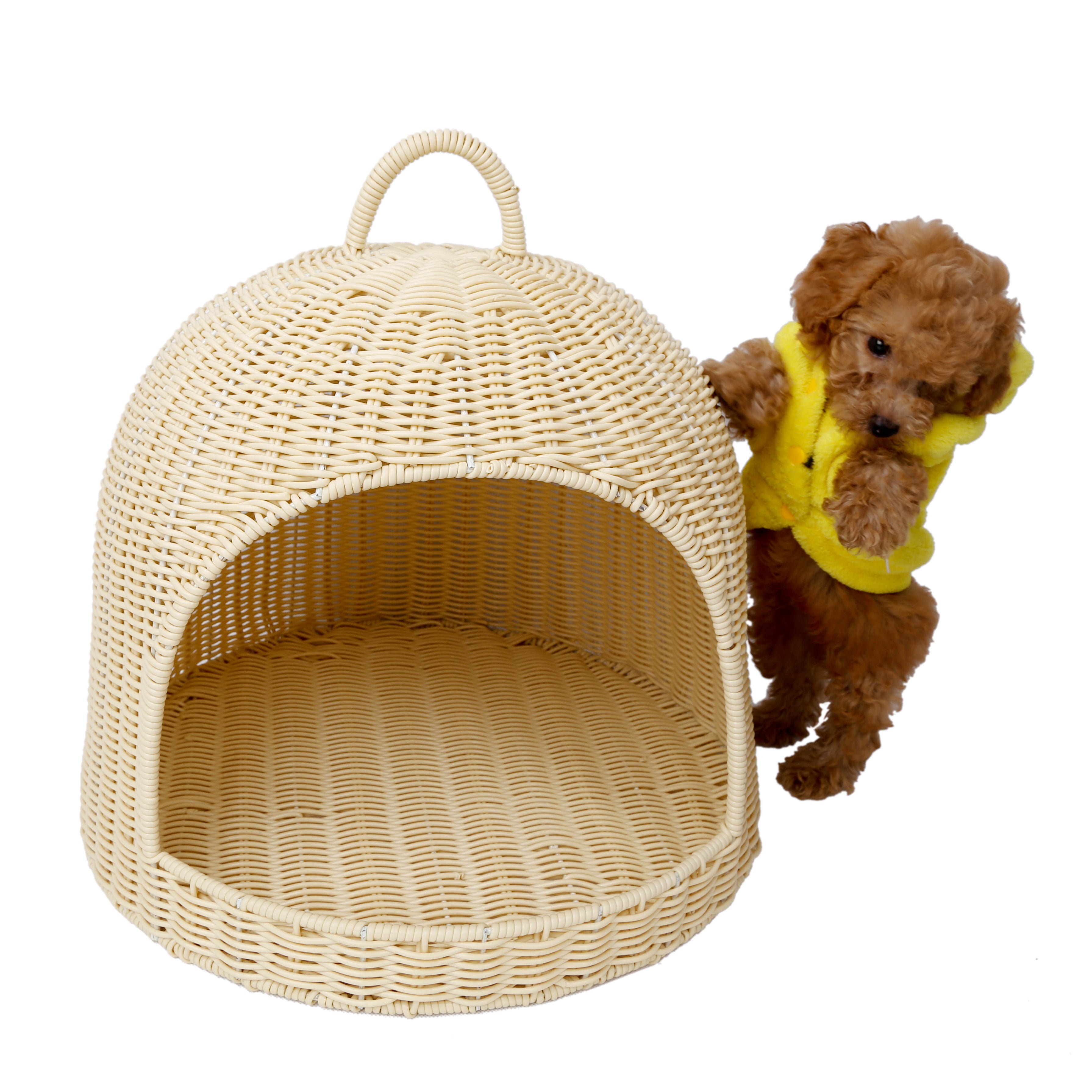 Oehid Rattan Cats Dogs Nest Wicker Weave Hanging Basket Indoor Pet Beds