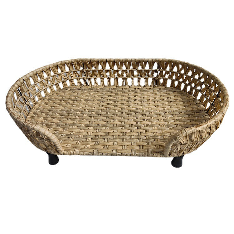 Oehid Creative Co-Op Rattan Cushion Dog Cat Bed